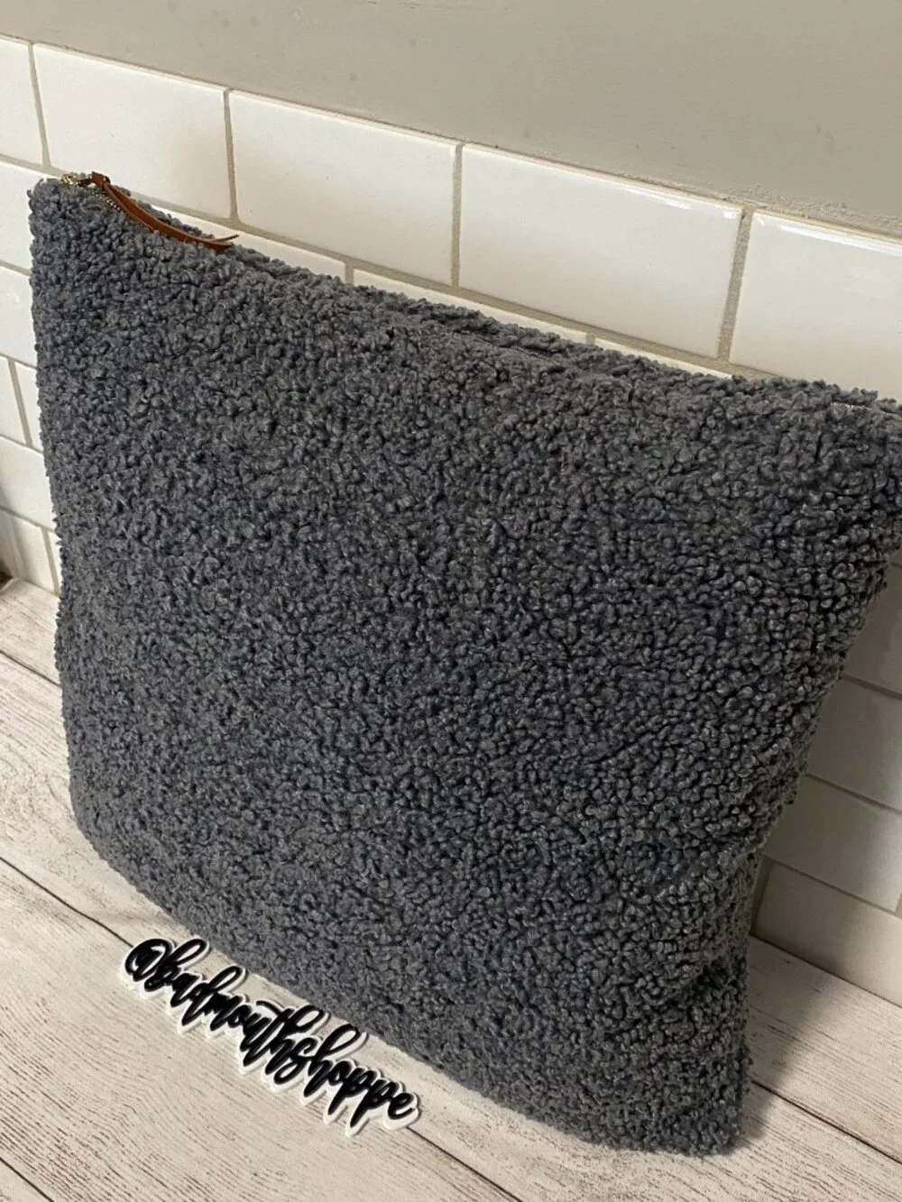 *Target Dark Grey Boulce Square Teddy Throw Pillow 19